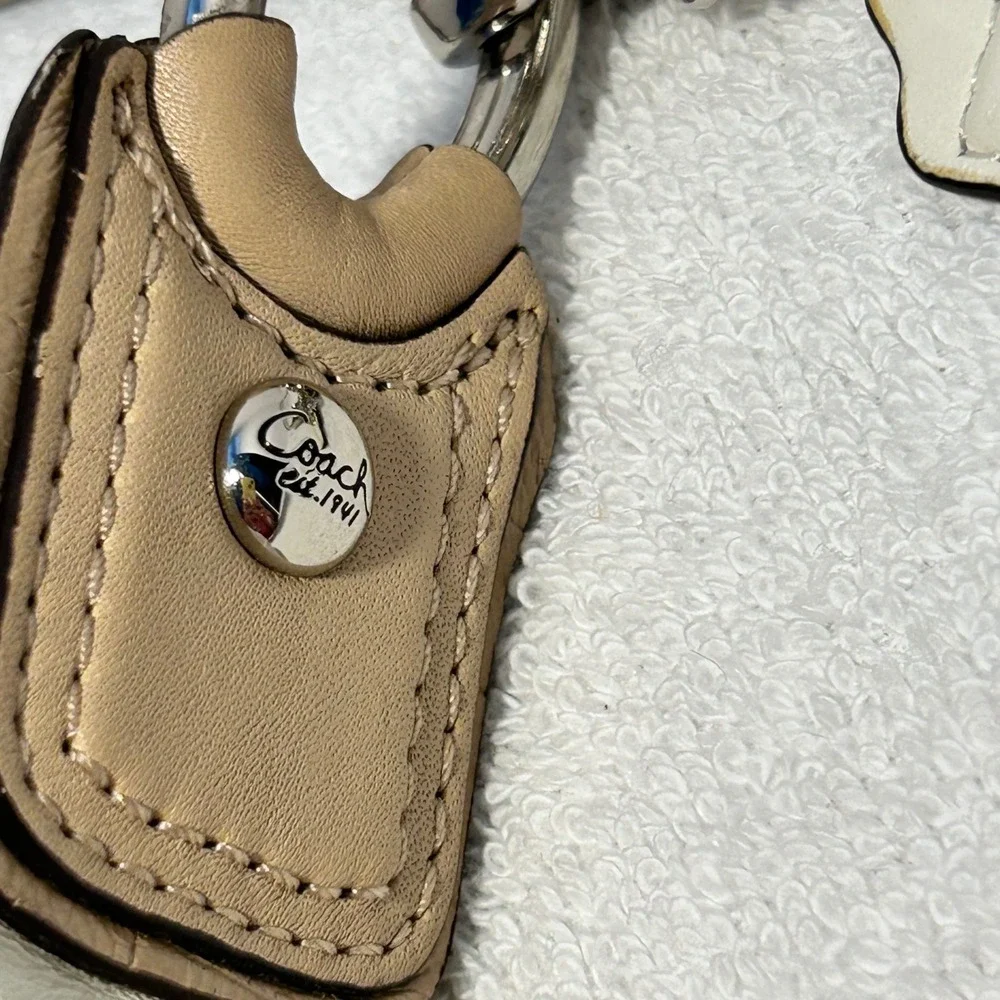 Coach Madison Ivory Tan Croc Embossed Leather Hobo Crossbody Bag F22509
